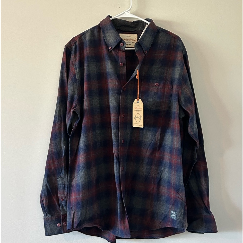 WEATHERPROOF  • Long Sleeve Plaid Shirt • Large •
